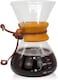Coffee drip pot wooden neck 400ml with ss filter
