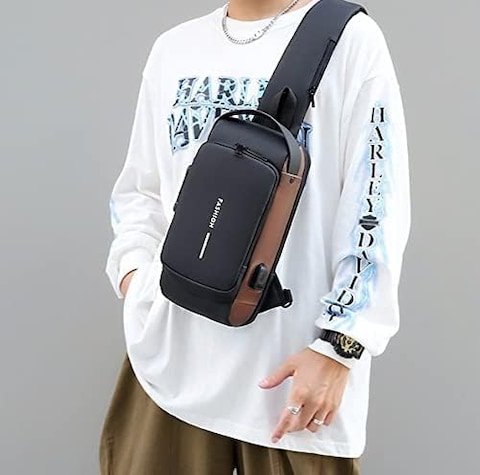 Shoulder Bag USB Charging Sport Anti-theft Backpack Travel Waterproof Bag