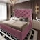 In House Victoria Velvet Bed Frame - Queen - 200x150 cm - Dark Pink