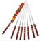 Skewers for Kabobs, Stainless Steel Kebab Long Skewers for BBQ Reusable with Wood Handle (6 Pcs)