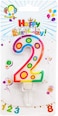 Party Time Colorful Polkadots Candle Number 2 Birthday Candle Kids Adult Birthday Cake Decoration - Number Candle For Anniversary, Valentines Birthday Candle Cake Topper