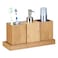 Home Pro Bamboo Bath Organizer Beige Set of 3