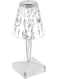 Generic USB Rechargeable Acrylic Diamond Table Lamp, White