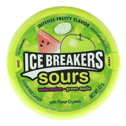 Buy Icebreakers Sours Watermelon And Green Apple Candy 42g in UAE