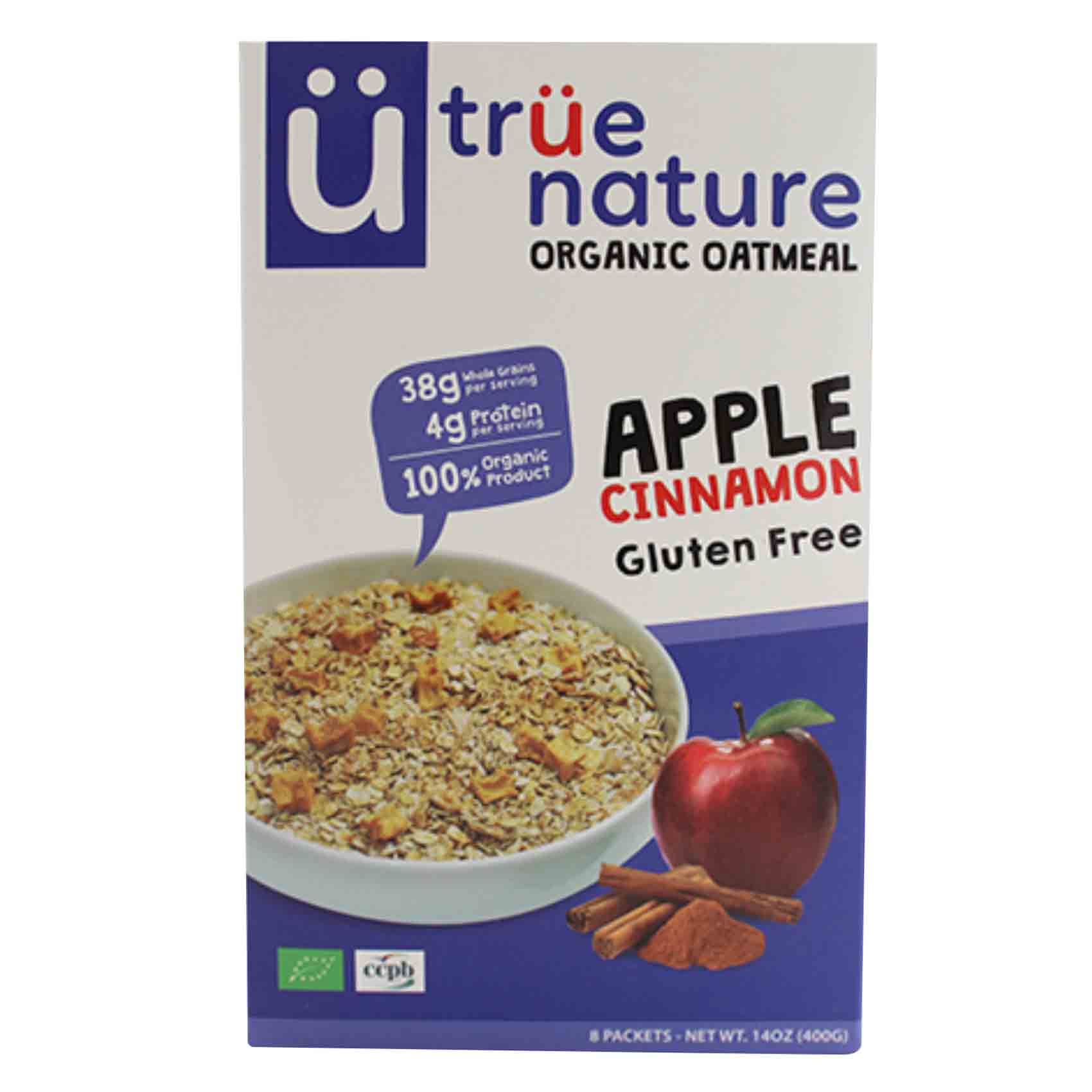 True Nature Organic Oatmeal Apple Cinnamon 400GR