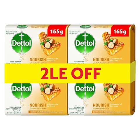 Dettol Nourish Soap Bar - 165 gram - 4 Piece
