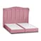 In House Shumt Velvet Bed Frame - King - 200x180 cm - Light Pink