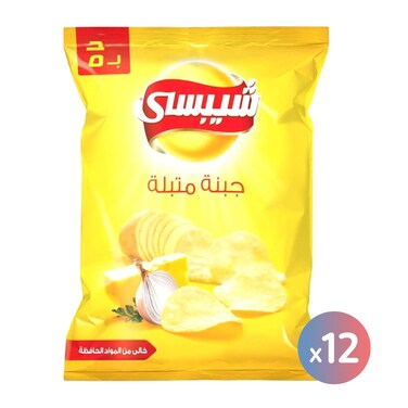 شيبسي رقائق بطاطس - طعم جبنة متبلة - 62 جرام - 12 كيس