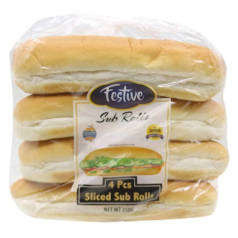 Festive Sliced Sub Rolls 350g