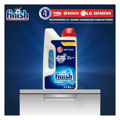 Finish Classic Dishwasher Detergent Powder with Pre-Soaking Action, 2.5Kg