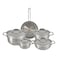 أفسي هوم ميكر ألفا مجموعة أواني طهي من الفولاذ المقاوم للصدأ  9 قطع فضية