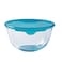 Pyrex Prep &amp; Store Mixing Bowl With Lid Blue And Clear 2L