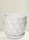Ceramic Plant Pots White with Cracked Line Design, Suitable for Indoor and Outdoor Use-L