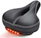 Beauenty For Bicycle Bike Seat With Back LED Light Waterproof Breathable Dual Spring Designed Fit Most Bikes