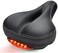 Beauenty For Bicycle Bike Seat With Back LED Light Waterproof Breathable Dual Spring Designed Fit Most Bikes