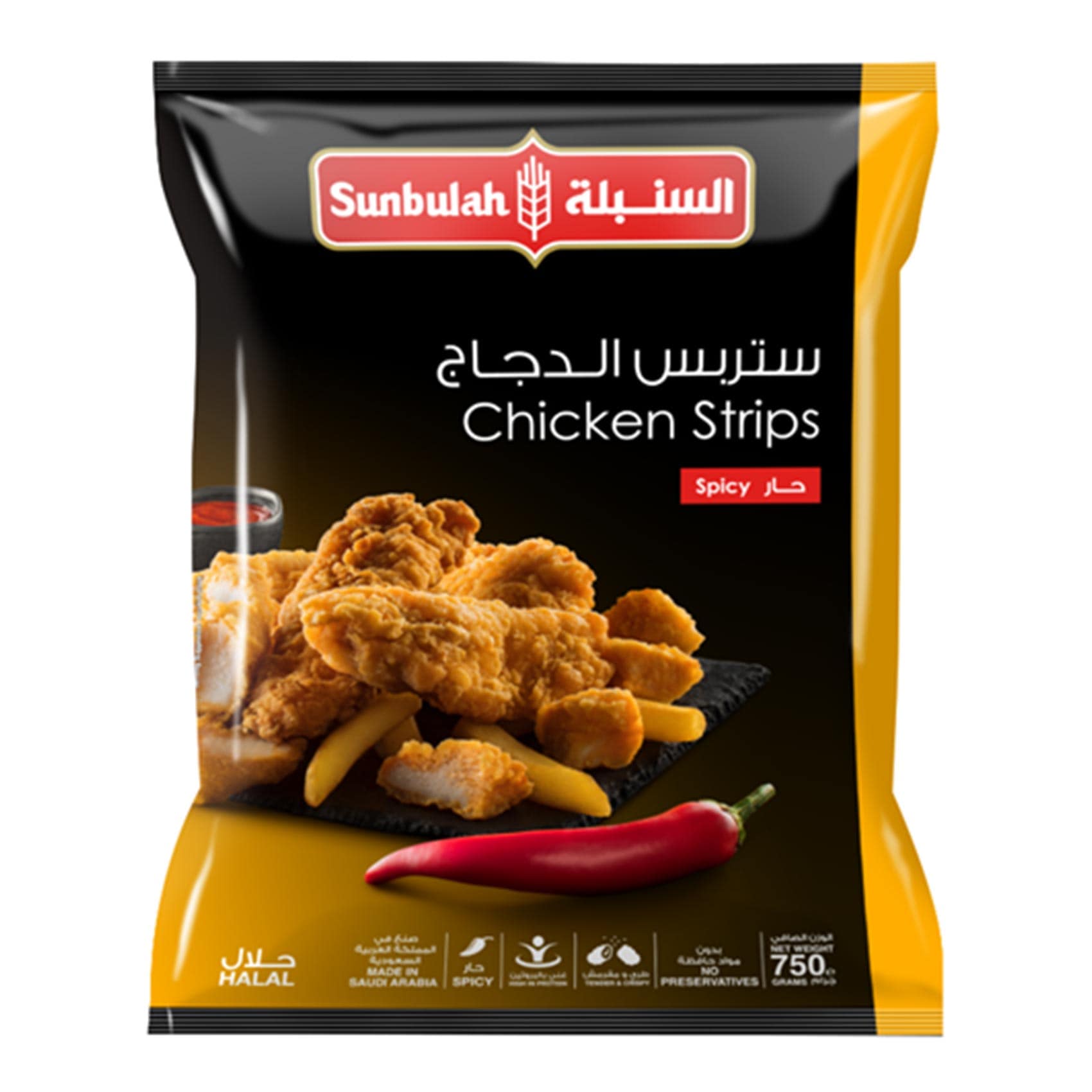 السنبلة ستربس الدجاج حار 750 جرام
