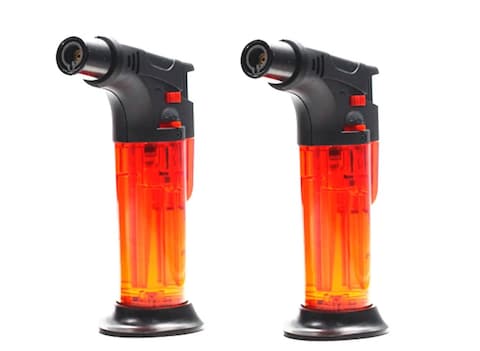 Lavish 2-Pack Windproof Butane Gas Adjustable Flame Torch Lighter Orange Color