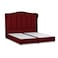 In House Shumt Linen Bed Frame - Queen - 200x140cm - Burgundy