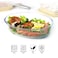 Aiwanto 1.6L Glass Oval Dish Container for Dinning Table Glass Salad Container Oval Dish Bakeware Pan