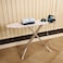 Heat Resistant Cover Mesh Ironing Board with Steam Iron Rest, 91x30cm   Iron Board with Adjustable Height &amp; Lock System   Non-Slip Feet &amp; Foldable Legs