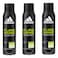 Adidas Pure Game Deodorant Body Spray for Men Deep and Aromatic 150ml Pack of 3