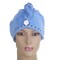 Htovila-2pcs Soft Microfiber Quick Dry Hair Drying Towels Water-Absorbent Dry Hair Cap Bath Shower Wrap Turban Towel with Button for All Hair Types and Lengths