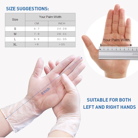 Generic-Industrial PVC Gloves Disposable Latex Free Powder Free Touchscreen Gloves for Cooking Restaurant Bakery