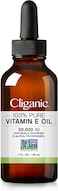 Cliganic 100% Pure Vitamin E Oil For Skin, Hair &amp; Face 30,000 Iu, Non Gmo Verified Natural D Alpha Tocopherol, 1 Fl OZ (Pack Of 1)