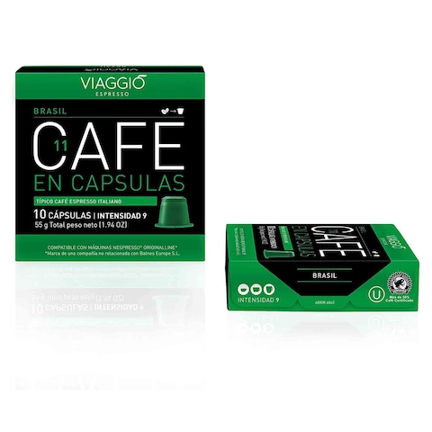 Viaggio Espresso Brasil Intensity 9 Coffee Capsules - 10 Capsulas