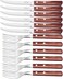 Tramontina Stainless Steel Flatware Set With Red Polywood Handles, 12Pc Set