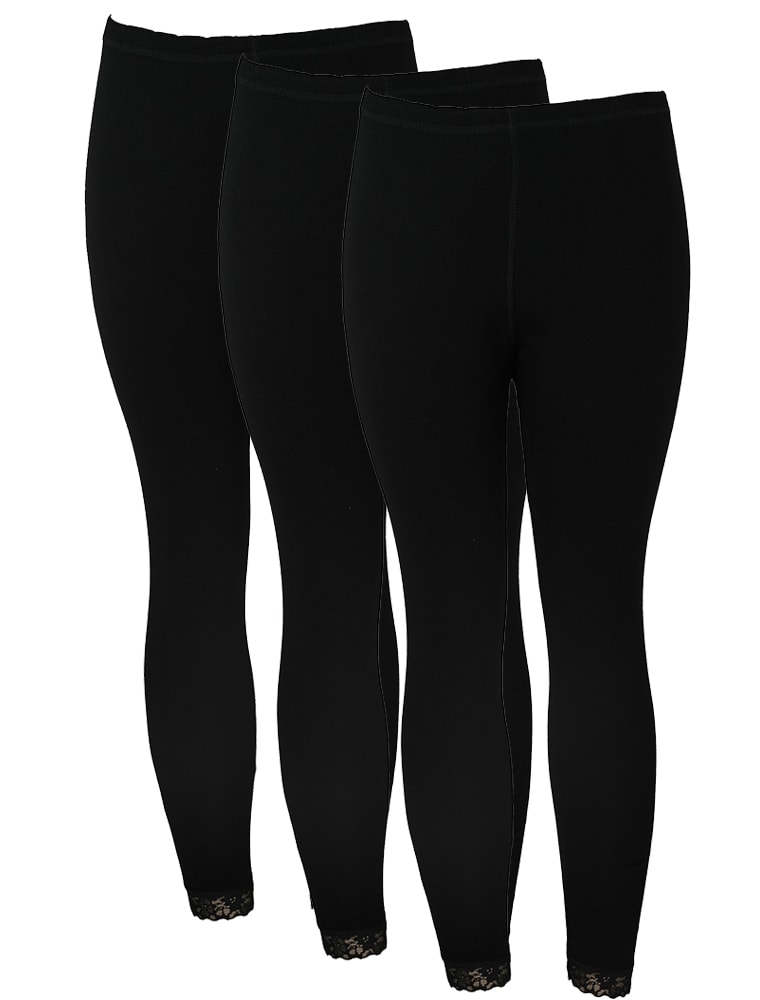 Buy 3- Pieces Full Length inner Leggings Cotton 100% with Elasticized ...