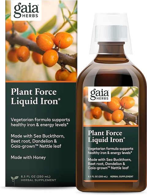 Gaia Herbs Plantforce Liquid Iron Supplement, 8.5 Ounce, Supports Healthy Iron And Energy Levels, Great-Tasting Vegetarian Herbal Formula