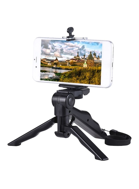 Andoer - Mini Tripod Stand With Mobile Holder Black