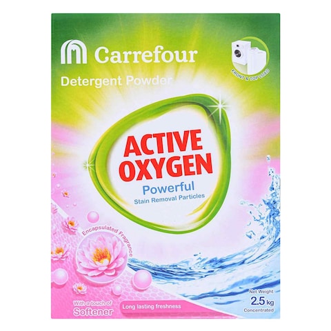 Carrefour Active Oxygen Softener Top And Front Load Detergent Powder 2.5Kg