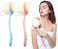 Long Handle Shower Body Brush with Bristles and Loofah, Back Scrubber Bath Mesh Sponge for Skin Exfoliating Brush, Massage Bristles Suitable for Men and Women Set of Two