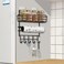 Cozy Nest Multi-Tier Spice Rack Fridge Storage Organizer Metal Hanging Basket with 5-Hooks &amp; Towel Stand for Refrigerator Bottles and Spice Jar Holder (29 * 23 * 9.5 cm)