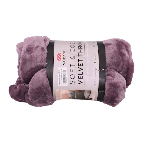Morano Velvet Blanket - 130 x 180 cm - Purple