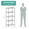 HEXAR&reg; 5-Tier Wire Storage Shelving Rack Heavy Duty Metal Organizer Wire Rack with Leveling Feet Adjustable Shelves for Home, Bathroom, Kitchen, Office, Garage 5 Shelves Metal Storage Rack (SILVER)