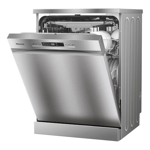 Hisense Freestanding Dishwasher With Standing 15 Place Settings HS623E90X Silver