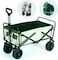 HEXAR&reg; Heavy Duty Shopping Trolley Folding Multi-Functional Portable Utility Wagon Beach Trolley Storage Basket Outdoor Camping Garden Cart with Adjustable Handle (ALL TERRAIN WIDE WHEELS - BEIGE)