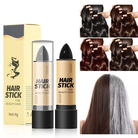 Mei Stylish Instant Gray Root Coverage Hair Color Touch-Up Stick: Disposable Hair Dye Stick, Black