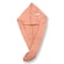 1Chase Ribbed Hair Towel Wrap, 100% Cotton, Bath Shower Head Towel, Quick Magic Dryer, Coral