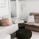 In House Round Decorative Linen Bean Bag - 100x25 cm - Dark Brown