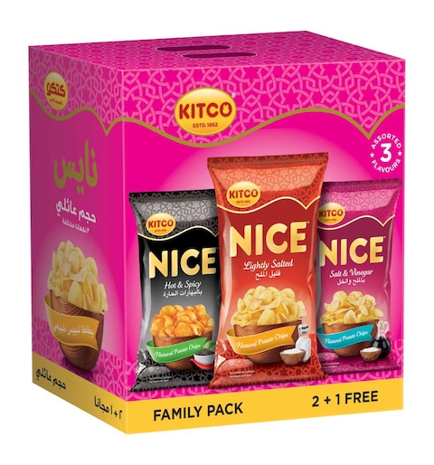 Buy Kitco Nice Potato Chips Assorted 167g x Pack Of 3 in Kuwait