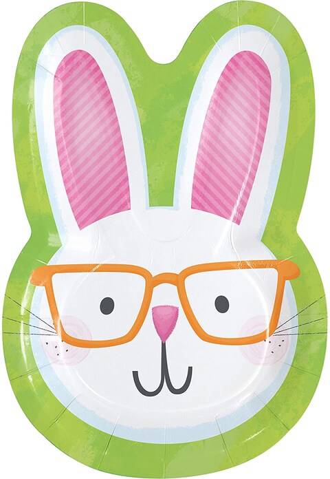 Happy Easter Bunny Shape Plate 8.75in 8ct