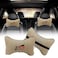 Generic Car Seat Neck Rest, Head Rest, High Quality PU Rexin, 2 Pcs/Set Black/Beige/Grey (Optionable)