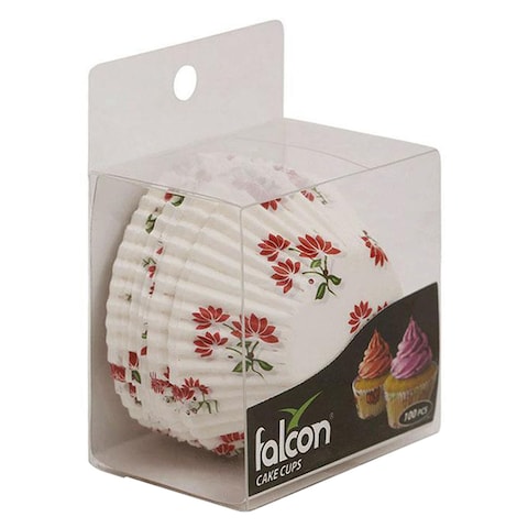 Falcon Floral Printed Cake Cups Multicolour 12.5cm 100 PCS