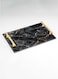 Lowha Decorative Acrylic Serving Tray With Gold Metal Handles And Marble Design 20x30 cm