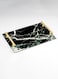 Lowha Decorative Acrylic Serving Tray With Gold Metal Handles And Marble Art Design 20x30 cm