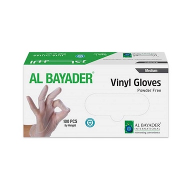 قفازات فينيل وسط 100 قطعة